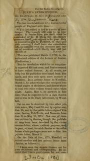 Cover of: Junius rediscovered.: He reappears in 1775 in England and America.