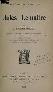 Cover of: Jules Lemaître. by Ed Sansot-Orland