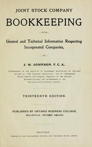 Cover of: Joint stock company bookkeeping by John Wesley Johnson