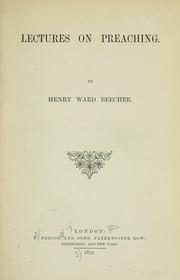 Cover of: Lectures on preaching. by Henry Ward Beecher