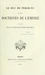 Cover of: Le duc de Persigny et les doctrines de l'empire