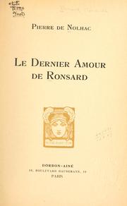 Cover of: Le dernier amour de Ronsard.