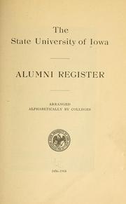 Cover of: Alumni register | University of Iowa