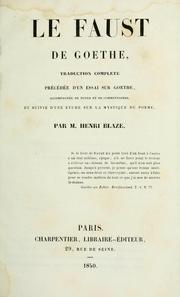 Cover of: Le Faust de Goethe by Johann Wolfgang von Goethe