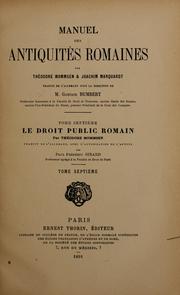 Cover of: Le droit public romain