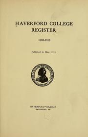 Cover of: Haverford college register, 1833-1913 ...