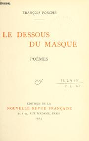 Cover of: dessous du masque: poèmes.