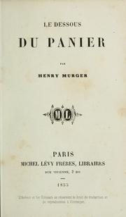 Cover of: Le dessous du panier
