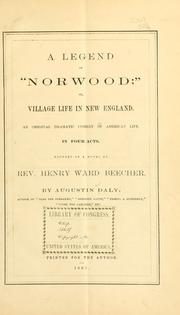 Cover of: A legend of "Norwood" by Augustin Daly
