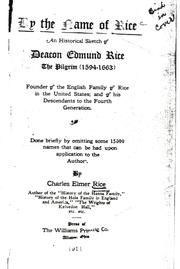 Cover of: By the name of Rice by Charles Elmer Rice