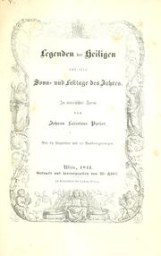 Cover of: Legender der Heiligen auf alle Sonnund Festtage des Jahres. by János László Pyrker