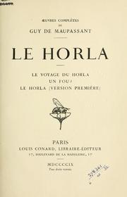 Cover of: Le Horla. by Guy de Maupassant