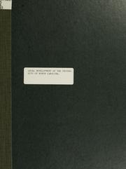 Cover of: The legal development of the University of North Carolina