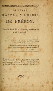 Cover of: Le grand rappel à l'ordre de Fréron