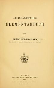 Cover of: Lehrbuch der altisländischen Sprache by Ferdinand Holthausen