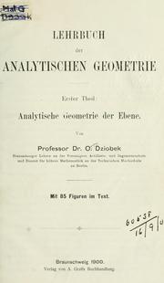 Cover of: Lehrbuch der analytischen Geometrie.