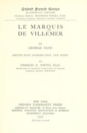 Cover of: marquis de Villemer.: Edited with introd. and notes