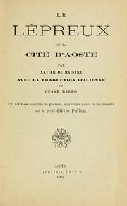 Cover of: Le lépreux de la cité d'Aoste by Xavier de Maistre