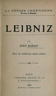 Cover of: Leibniz
