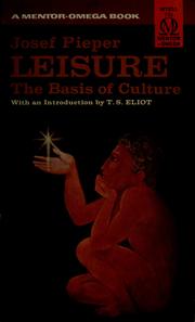 Cover of: Leisure, the basis of culture