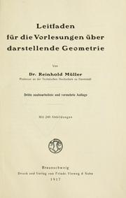 Leitfaden für die Vorlesungen über darstellende Geometrie by Reinhold Müller