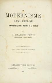 Cover of: Le modernisme dans l'église: d'après des lettres inédites de Lamennais