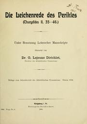 Cover of: Leichenreede des Perikles.