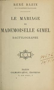 Cover of: mariage de mademoiselle Gimel, dactylographe.