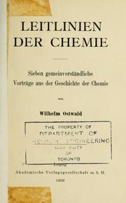 Cover of: Leitlinien der Chemie. by Wilhelm Ostwald