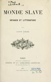 Cover of: Le monde slave by Leger, Louis