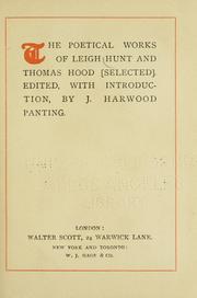 Cover of: poetical works of Leigh Hunt and Thomas Hood (selected). | Leigh Hunt