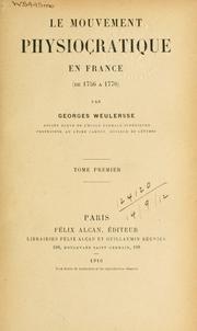Cover of: mouvement physiocratique en France: (de 1756 a 1770)