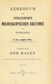 Lehrbuch der vergleichenden mikroskopischen Anatomie der Wirbeltiere. v.8, 1914 by Albert Oppel
