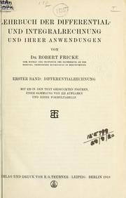 Cover of: Lehrbuch der Differential- und Integralrechnung und ihrer Anwendung.
