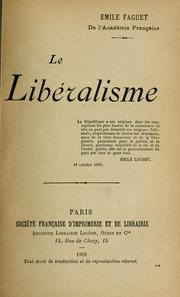 Cover of: Le libéralisme by Émile Faguet