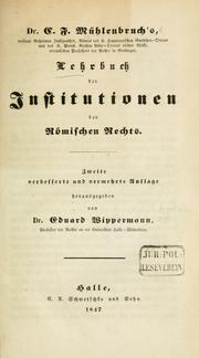 Cover of: Lehrbuch der Institutionen des römischen Rechts.