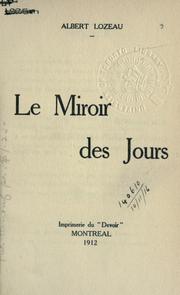 Cover of: Le miroir des jours.