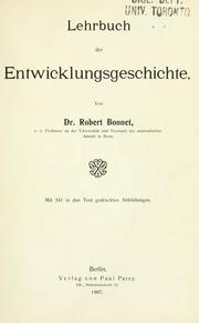 Cover of: Lehrbuch der Entwicklungsgeschichte.