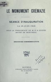 Cover of: Le Monument Crémazie by 