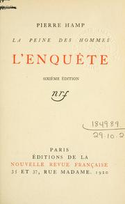 Cover of: enquête.