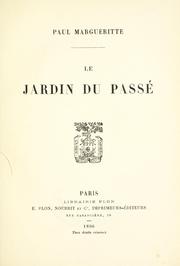 Cover of: Le jardin du passé