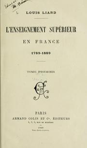 Cover of: enseignement superieur en France: 1789-1893.