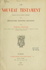 Cover of: Le Nouveau Testament