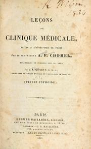 Cover of: Leçons de clinique médicale, faites a l'Hôtel-Dieu de Paris