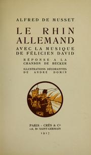 Cover of: Le Rhin allemand by Alfred de Musset