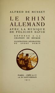 Cover of: Le Rhin allemand: réponse à la chanson de Becker