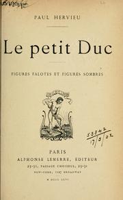 Cover of: petit duc: Figures falotes et figures sombres.