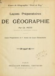 Cover of: Leçons préparatoires de géographie.