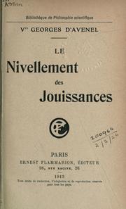 Cover of: Le nivellement des jouissances.