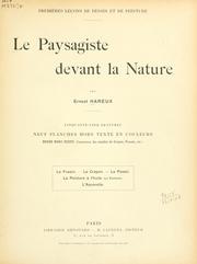 Cover of: paysagiste devant la nature.